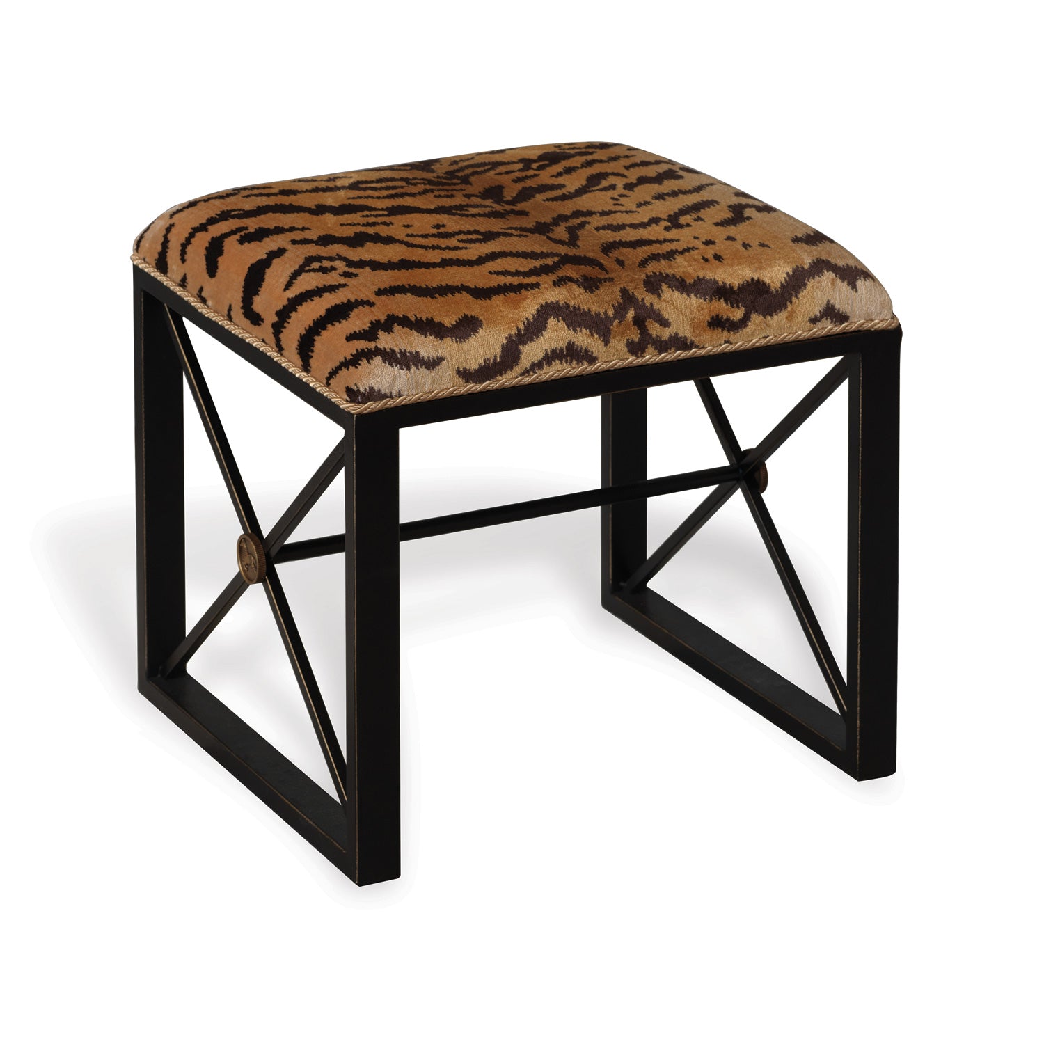 Medallion Black Le Tigre Natural Single Bench by Scalamandre for Port 68