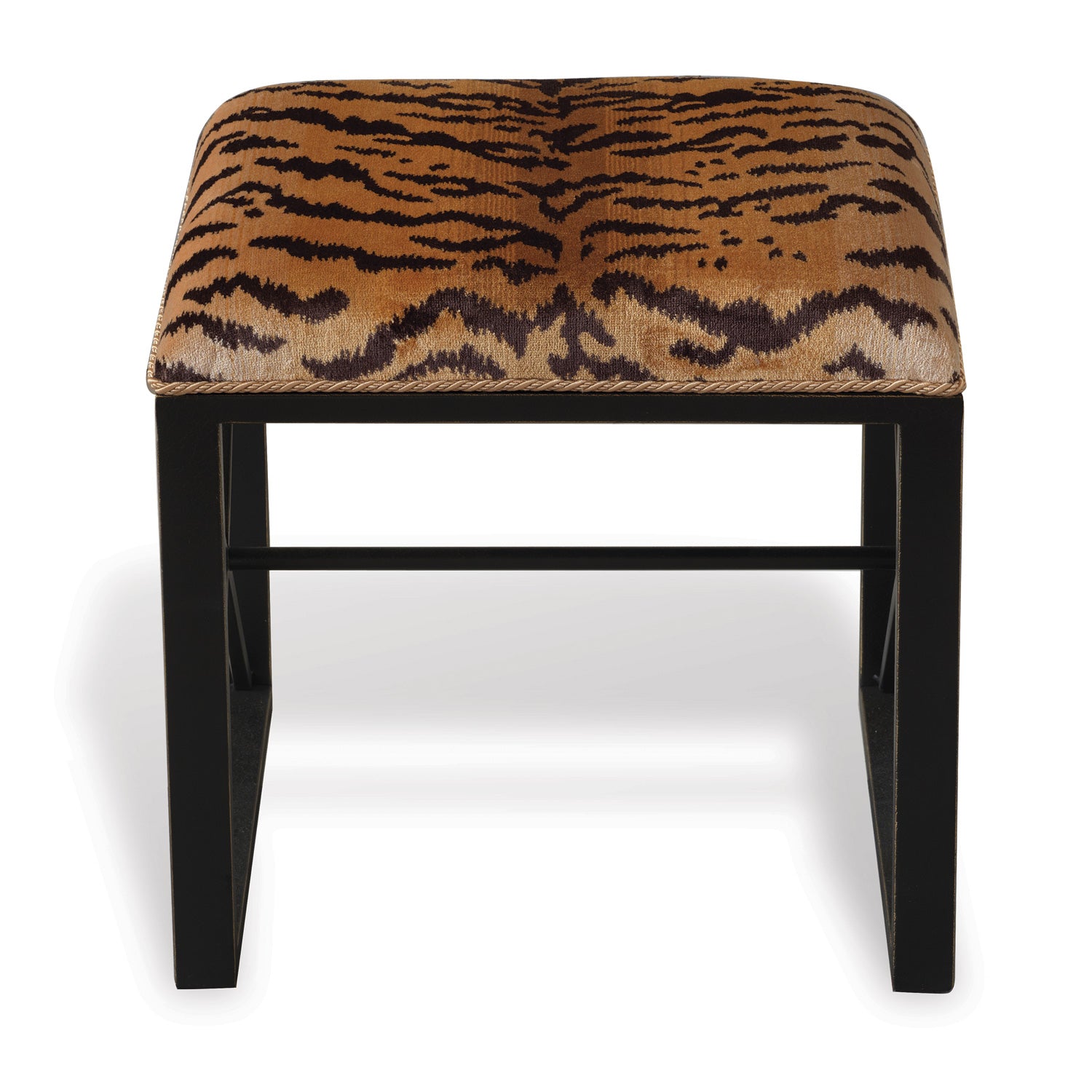 Medallion Black Le Tigre Natural Single Bench by Scalamandre for Port 68