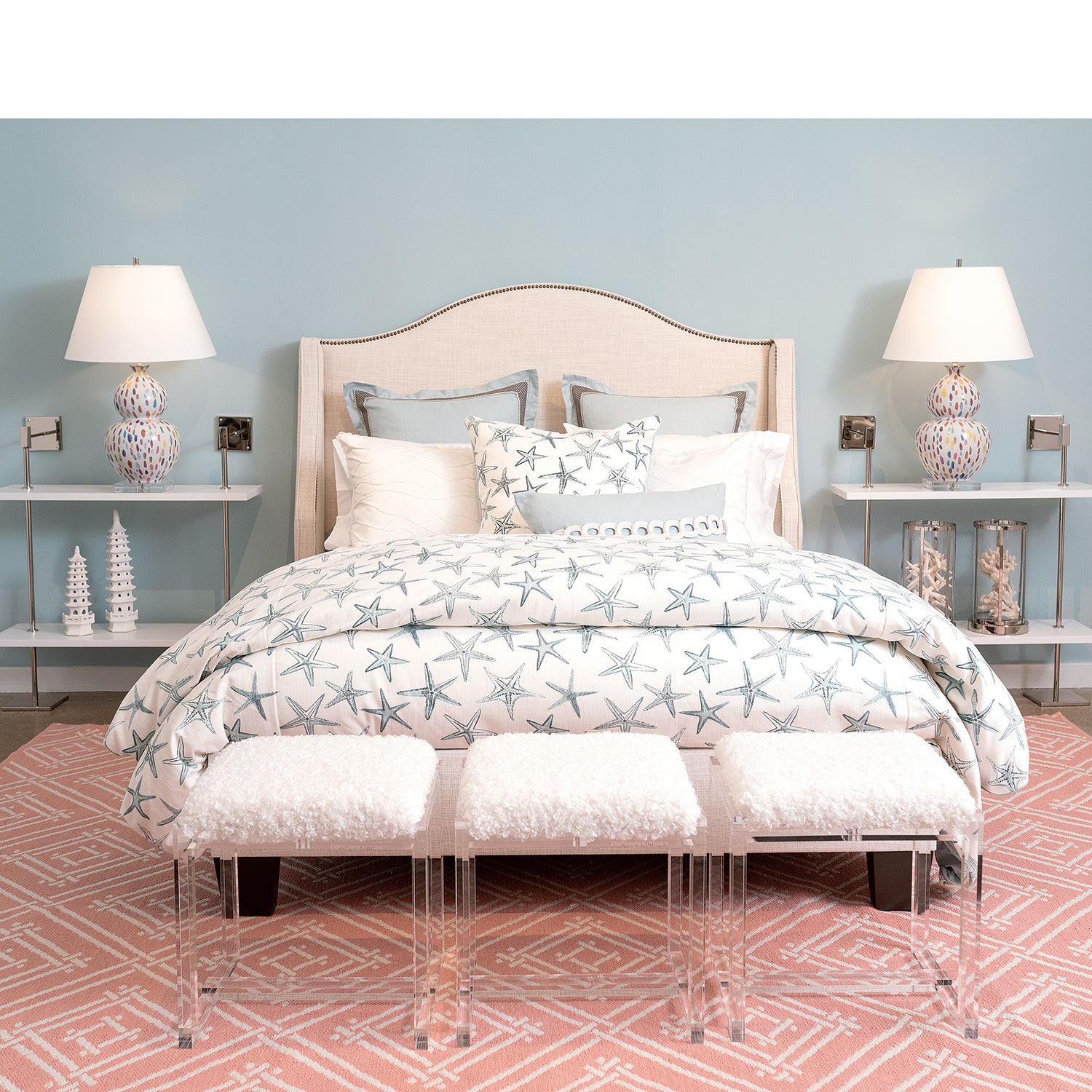 Glencoe Lucite Bench in Silver by Port 68