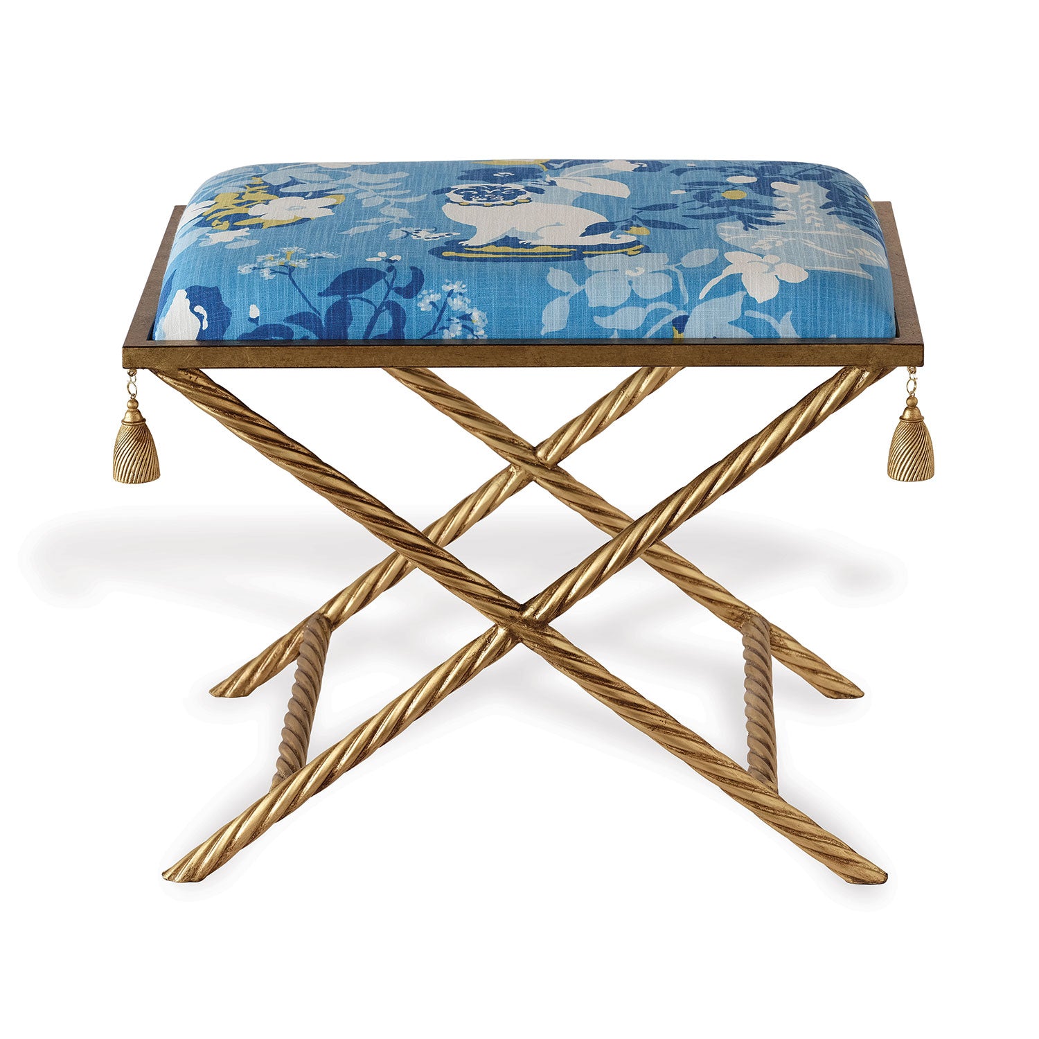 Madcap Cottage Delfern Gold Manor Born Pug Bench