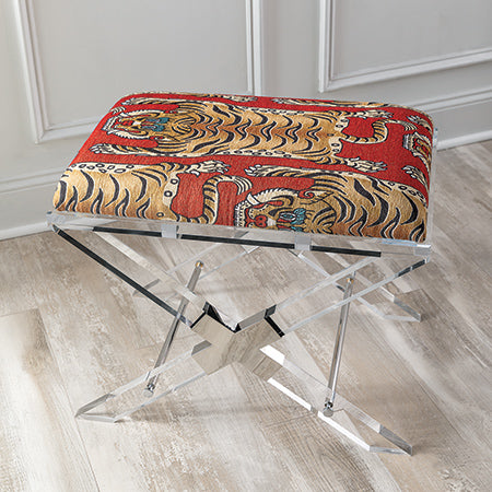 Port 68 Cross Lucite Tiger Bench