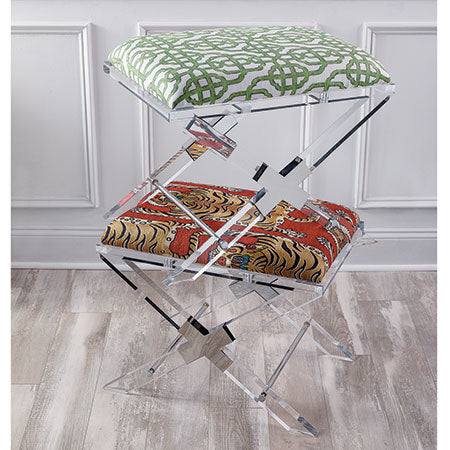 Port 68 Cross Lucite Tiger Bench