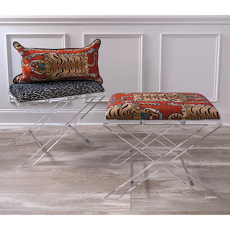 Port 68 Cross Lucite Tiger Bench
