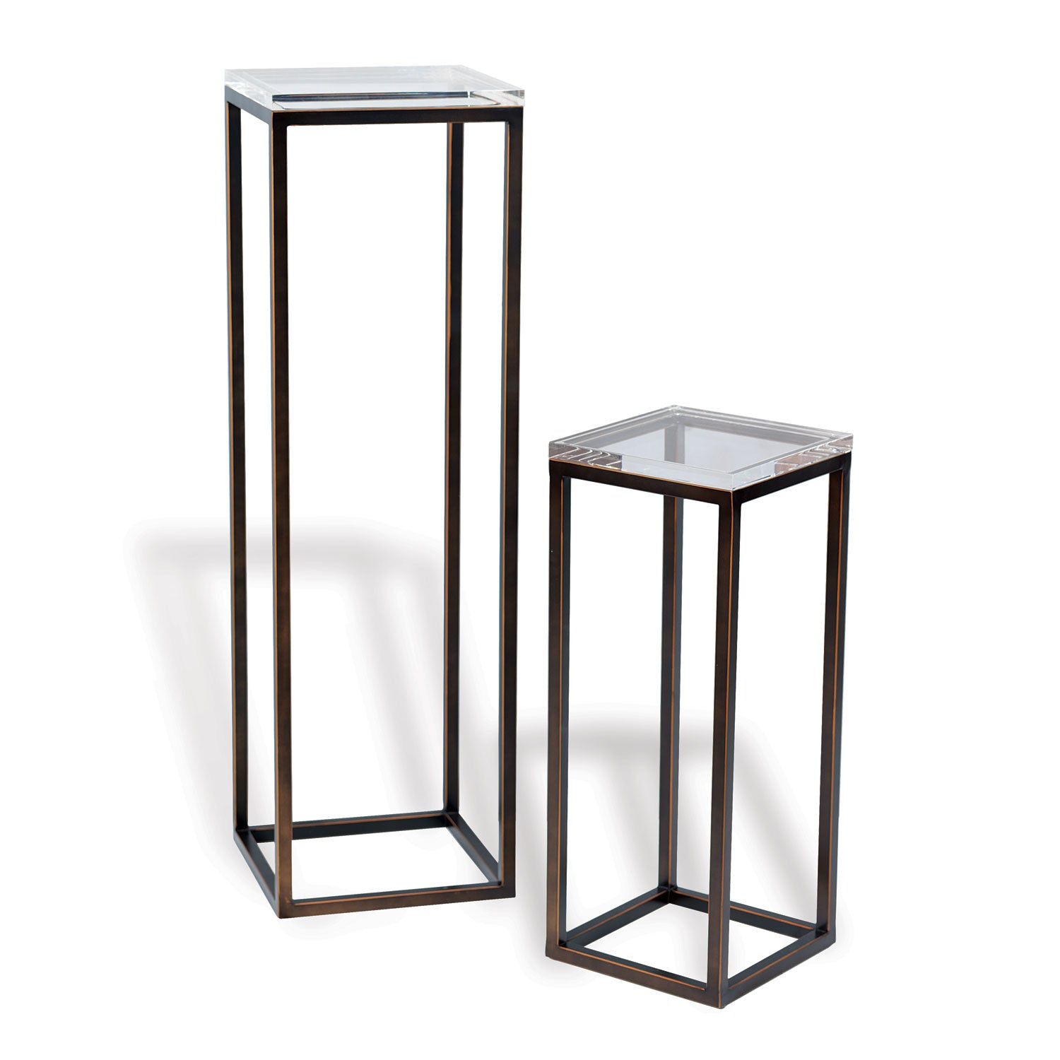 Port 68 Drake Lucite Pedestals-Bronze