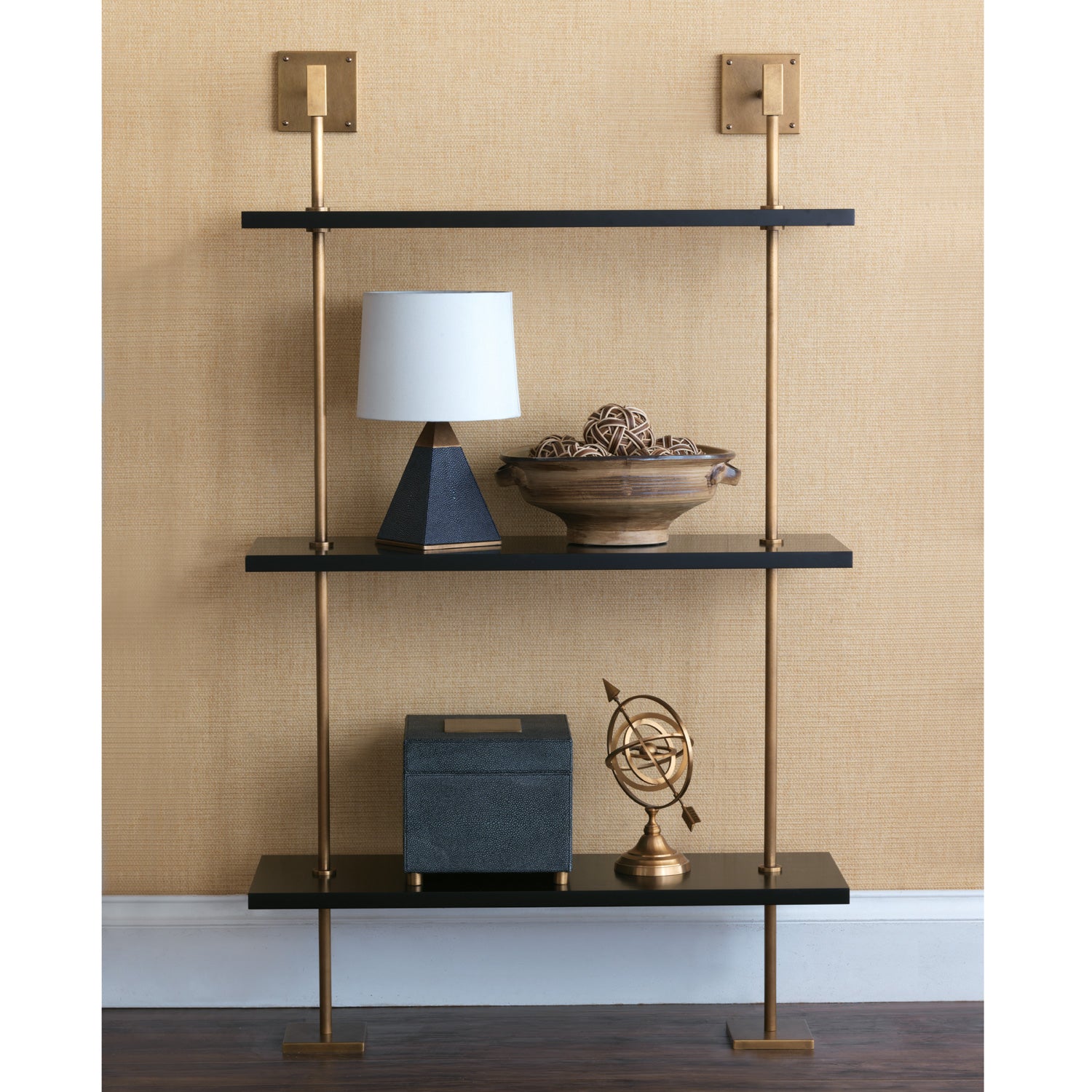 Port 68 Marais Black and Aged Brass Shelf