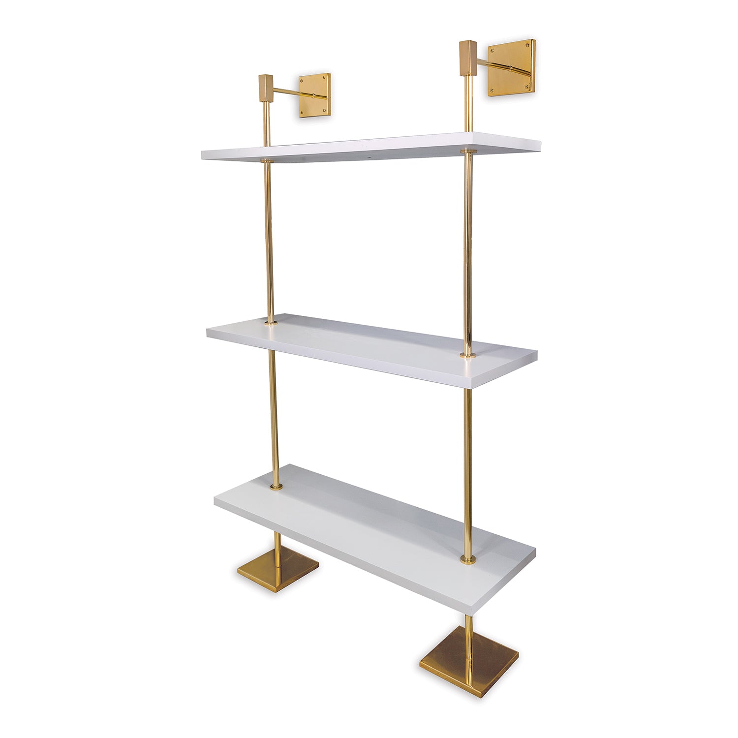 Marais 3-Tier White and Gold Shelf by Port 68