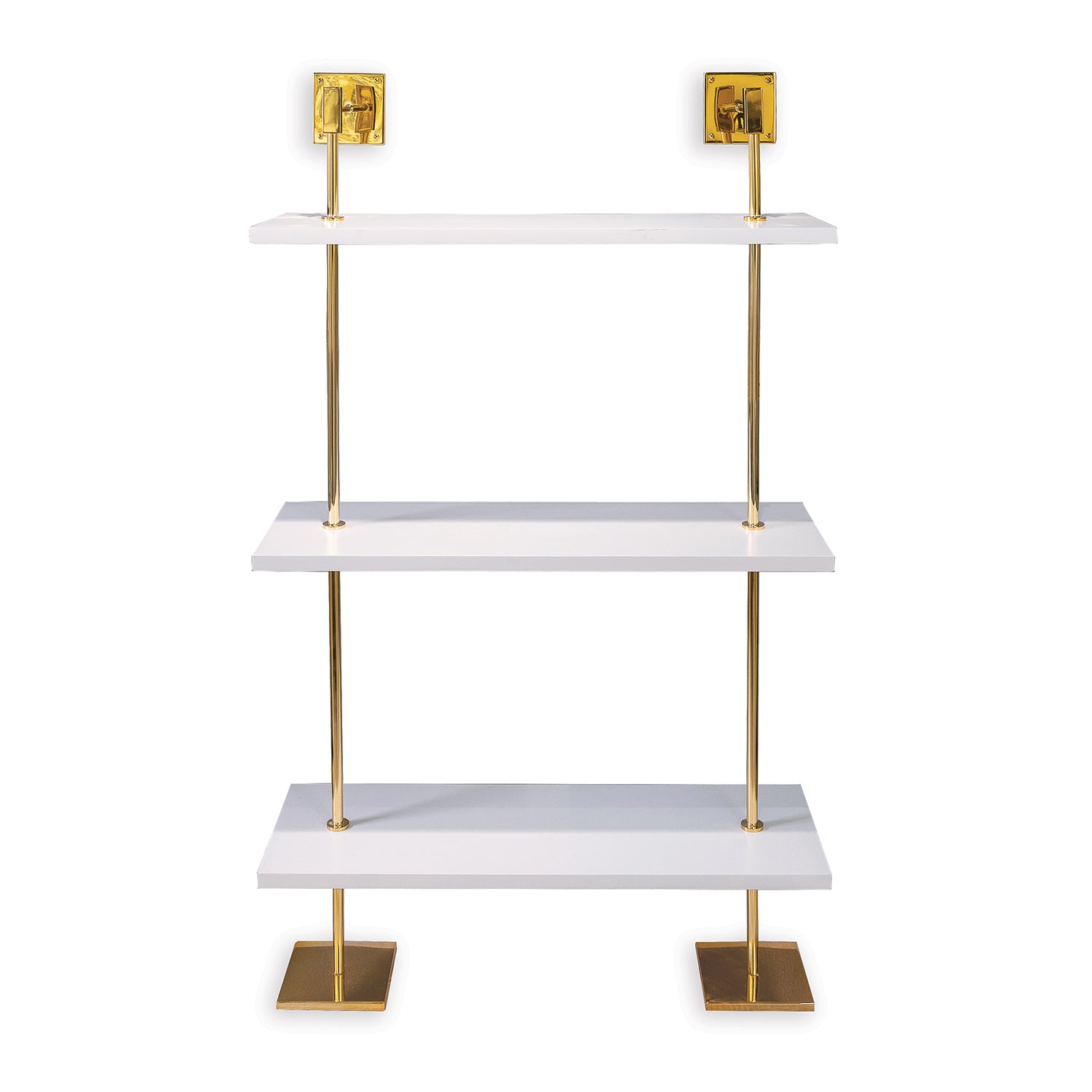 Marais 3-Tier White and Gold Shelf by Port 68