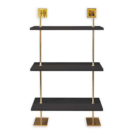 Port 68 Marais Black and Gold Three Tiered Shelf