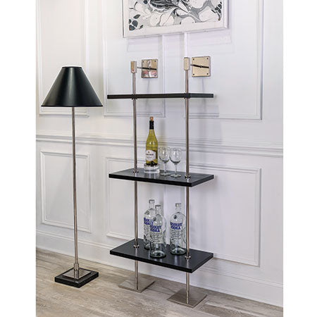 Port 68 Marais Black and Nickel Three Tiered Shelf