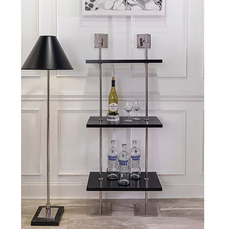 Port 68 Marais Black and Nickel Three Tiered Shelf
