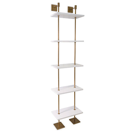 Port 68 Marais 3-Tier White and Aged Brass Shelf