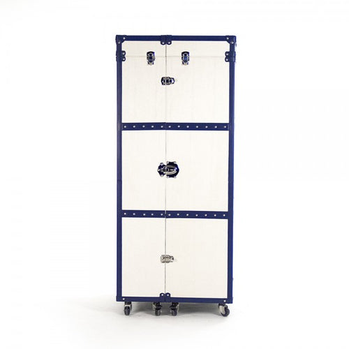 Zentique Sinclair Foldable Wine Cabinet White, Blue