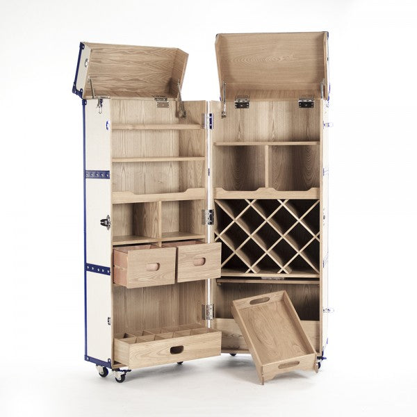 Zentique Sinclair Foldable Wine Cabinet White, Blue