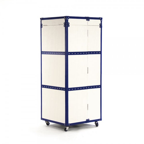 Zentique Sinclair Foldable Wine Cabinet White, Blue