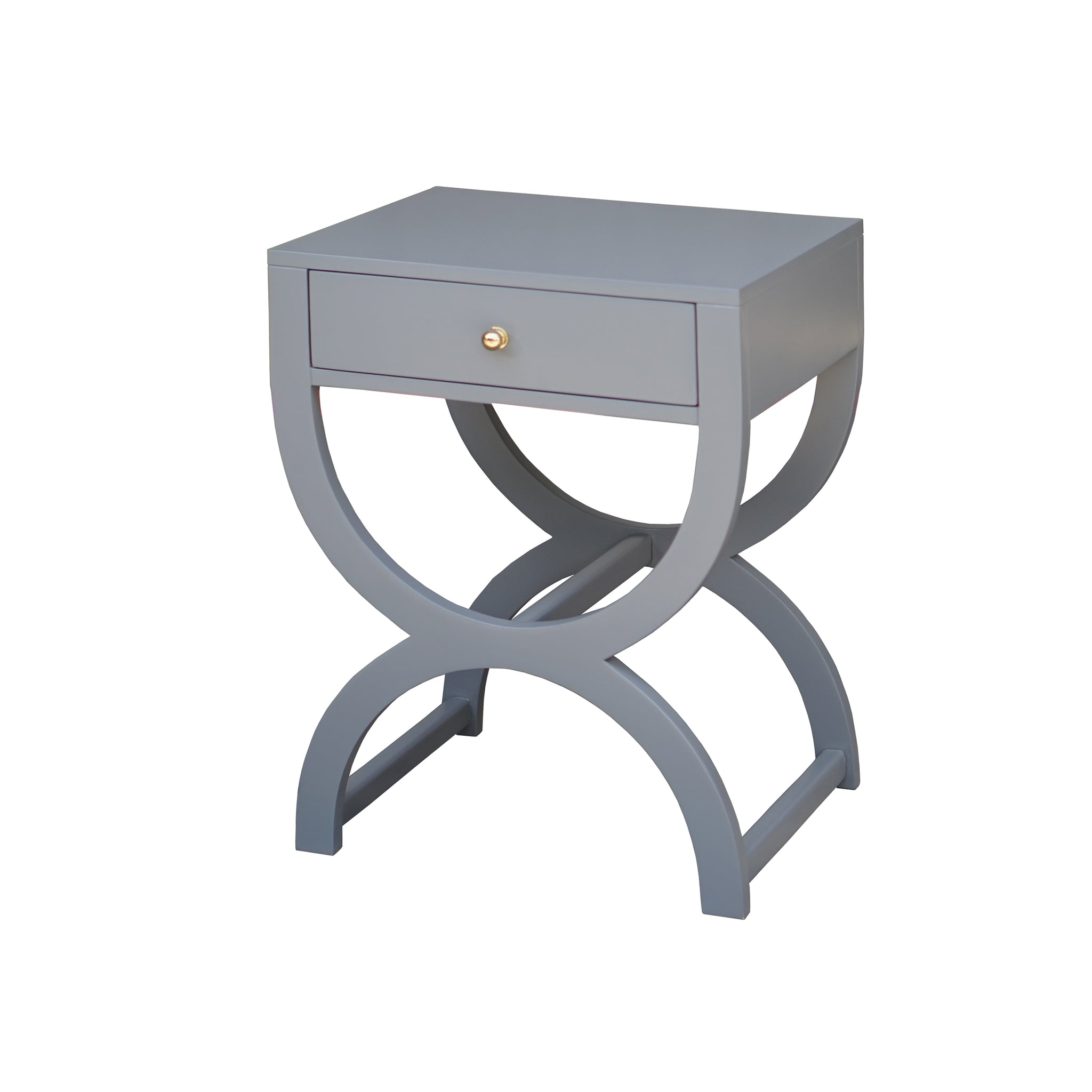 Worlds Away Alexis White Side Table or Nightstand