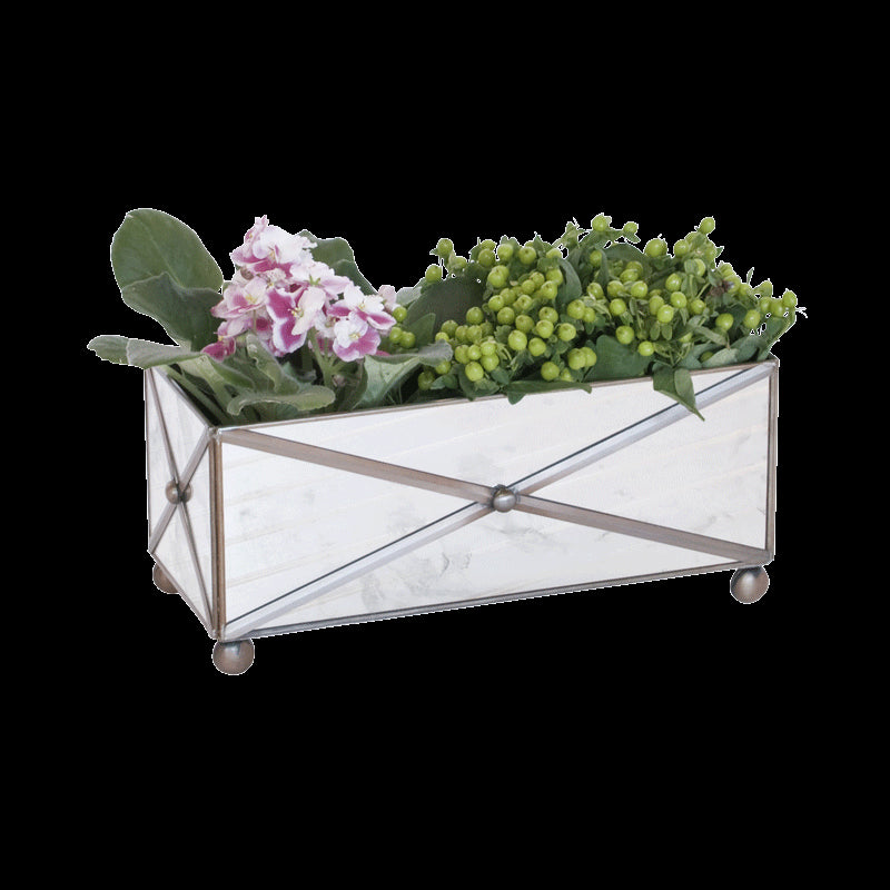 Worlds Away Antique Mirrored Planter
