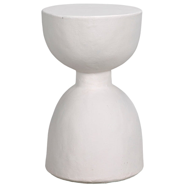 Noir Hourglass Stool, White Fiber Cement