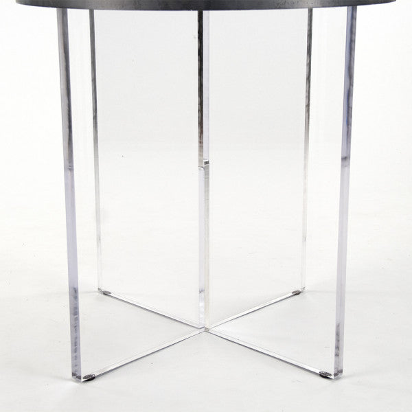 Zentique Alf Side Table Rustic Galvanized Tin