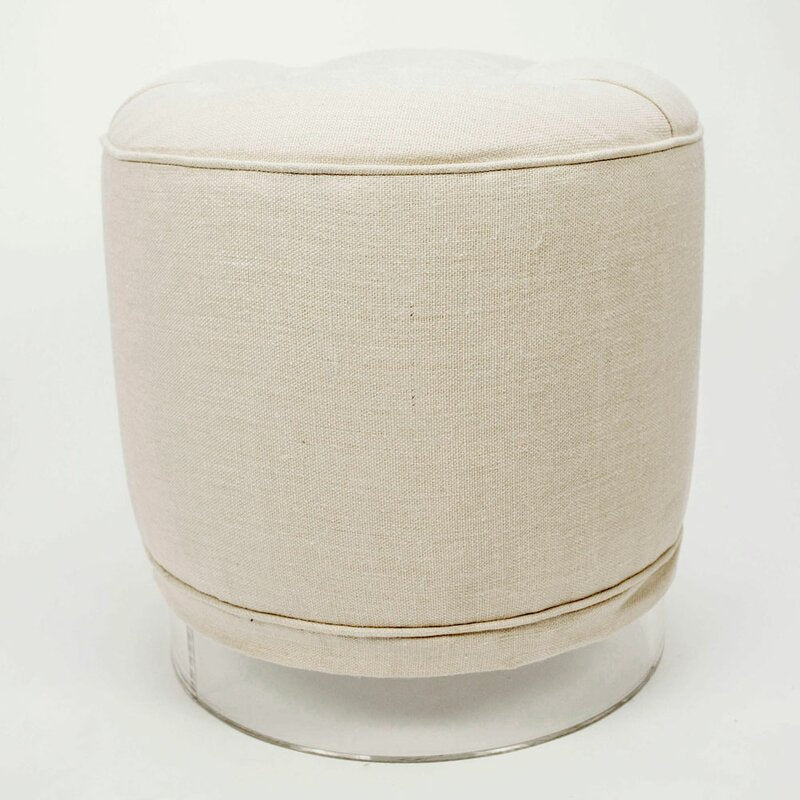 Acrylic Linen Top Vanity Stool by Jamie Dietrich