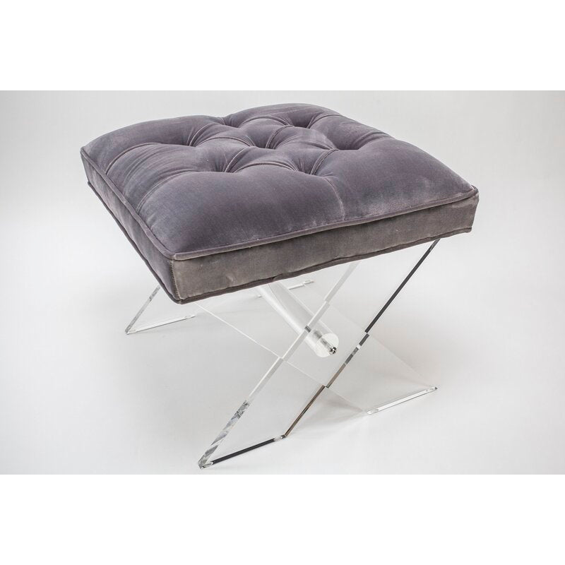 Jamie Dietrich Acrylic Velvet Vanity Stool