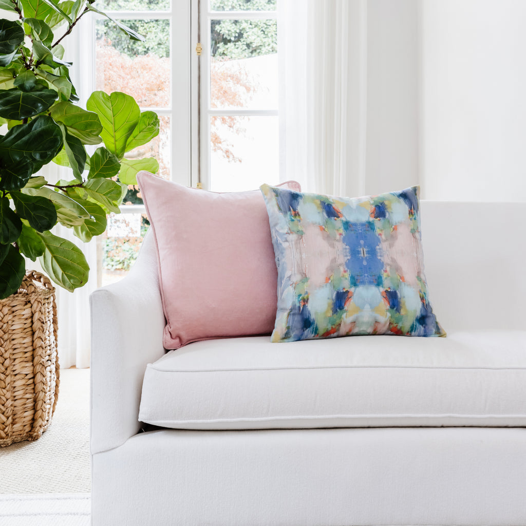 Laura Park Anna Pink Linen Cotton Pillow