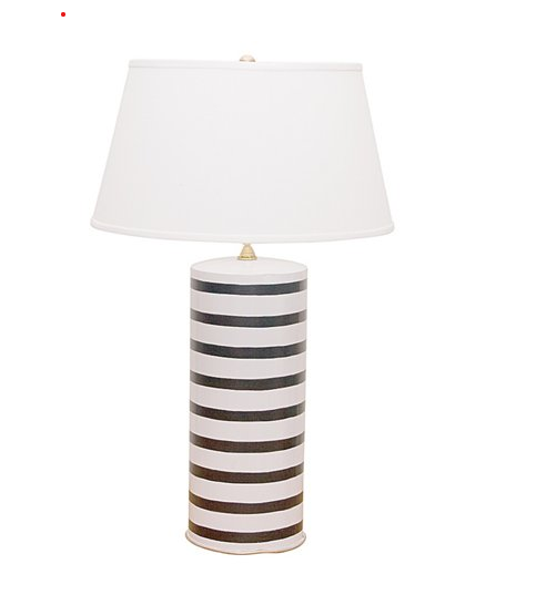 Dana Gibson Striped Table Lamp, Black/White