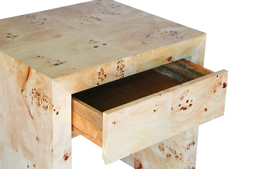 Ave Home Chloé Burl Wood End Table