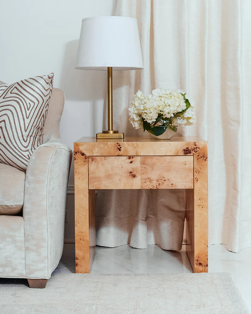 Ave Home Chloé Burl Wood End Table