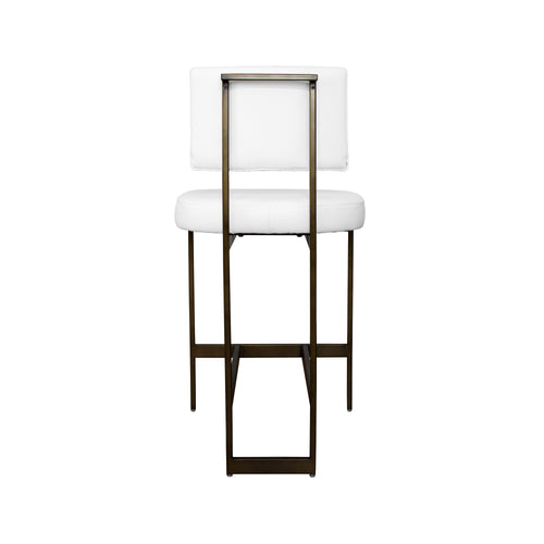 Worlds Away Baylor Counter Stool in Nickel and White