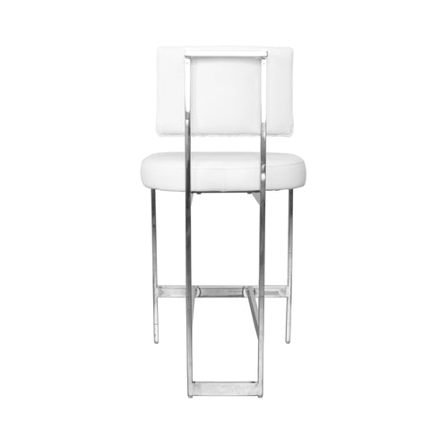 Worlds Away Baylor Counter Stool in Nickel and White