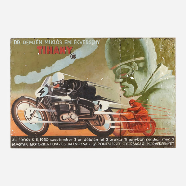 Bobo Intriguing Objects Art on Reclaimed Metal, Tihany Motorbike Race