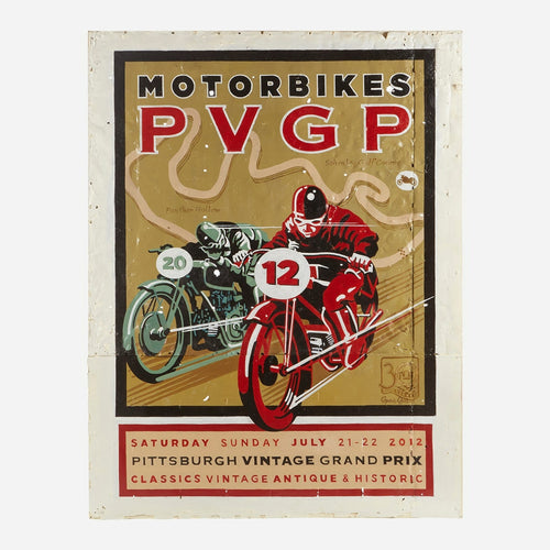Bobo Intriguing Objects 'Motorbikes PVGP' Reclaimed Metal Wall Art