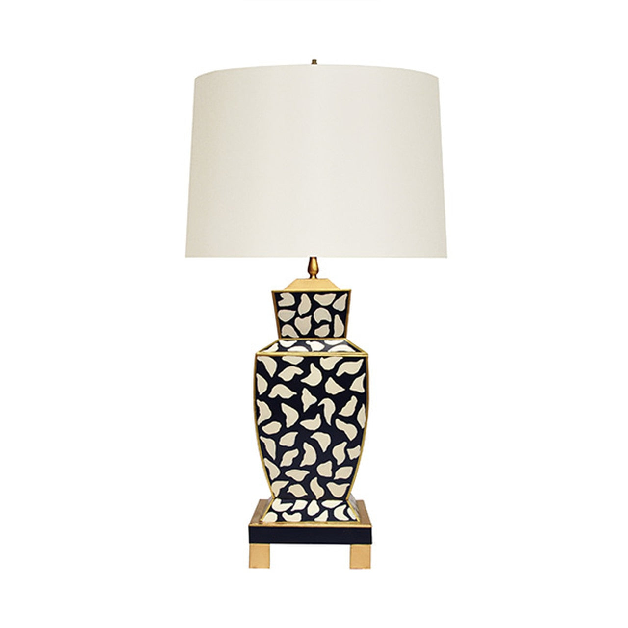 Worlds Away Bianca Table Lamp, Black and White Leopard