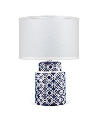 Marina Table Lamp In Blue & White Ceramic