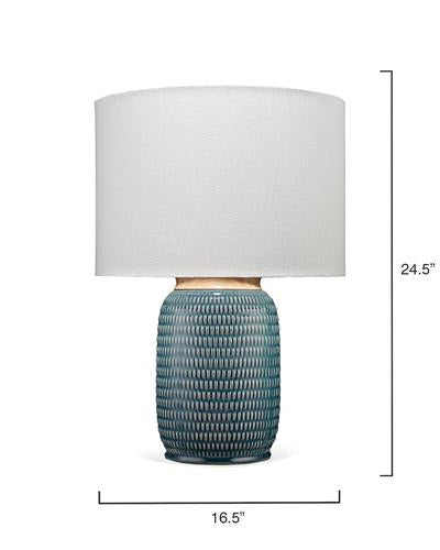Graham Table Lamp In Blue Ceramic Lifestyle by JY