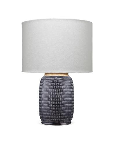 Graham Table Lamp In Dark Navy Ceramic Lifestyle by JY