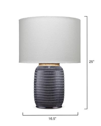 Graham Table Lamp In Dark Navy Ceramic Lifestyle by JY