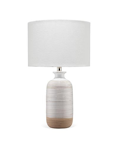 Ashwell Table Lamp In White/Natural Ceramic