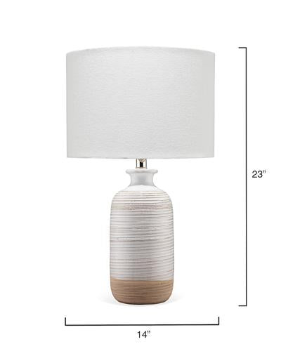Ashwell Table Lamp In White/Natural Ceramic Lifestyle by JY