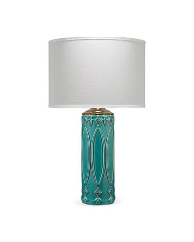 Tabitha Table Lamp In Turquoise Ceramic Lifestyle by JY