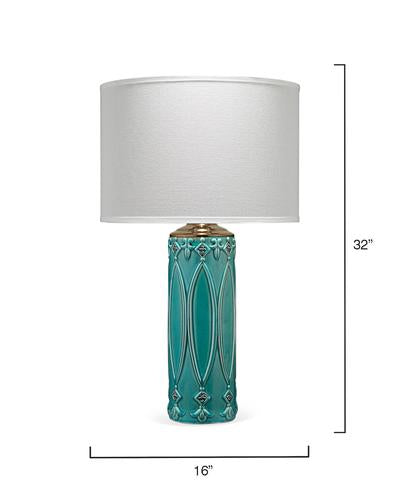 Tabitha Table Lamp In Turquoise Ceramic Lifestyle by JY