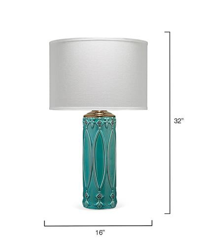 Tabitha Table Lamp In Turquoise Ceramic