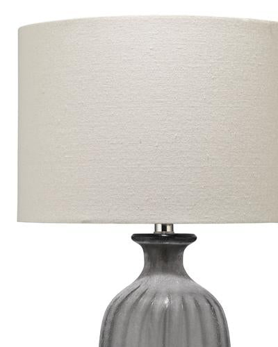 Grey Frosted Glass Table Lamp With Shade