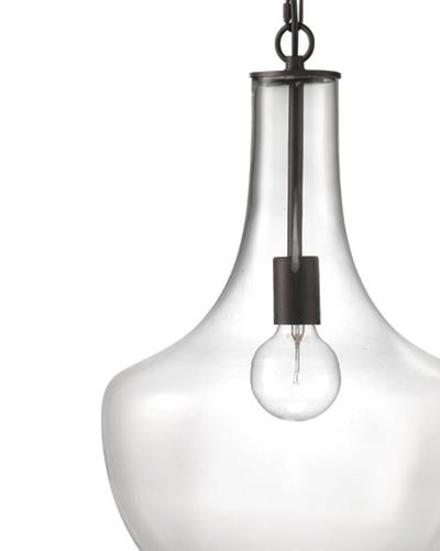 Sutton Pendant In Clear Glass Lifestyle by JY