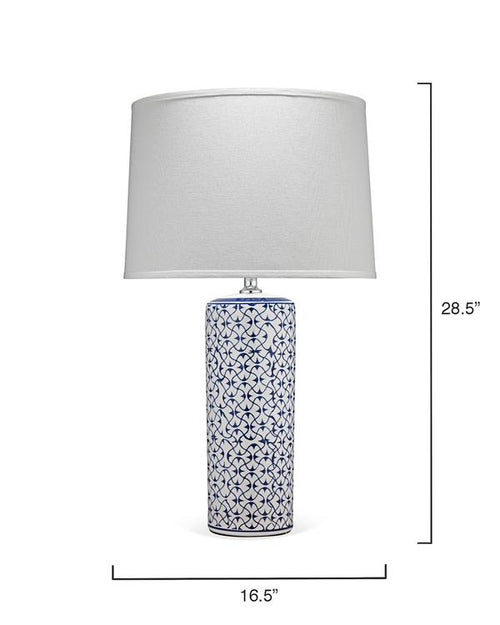 Vivian Table Lamp In Blue & White Ceramic