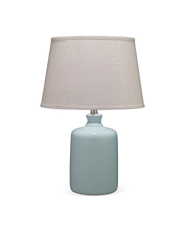 Light Blue Milk Jug Table Lamp With Tapered Shade Lifestyle by JY