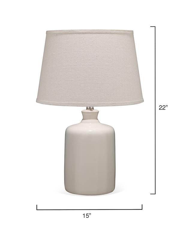 Cream Milk Jug Table Lamp With Tapered Shade Lifestyle by JY