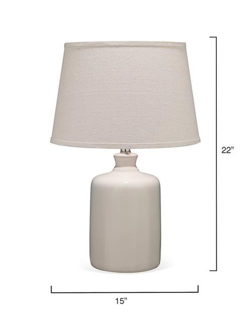 Cream Milk Jug Table Lamp With Tapered Shade