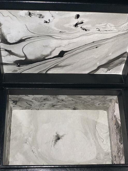 E Lawrence Black Shagreen Box with Tom Ford Quote