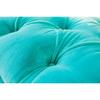 Arched Acrylic Bench with Turquoise Velvet Upholstery by Jamie Dietrich Designs